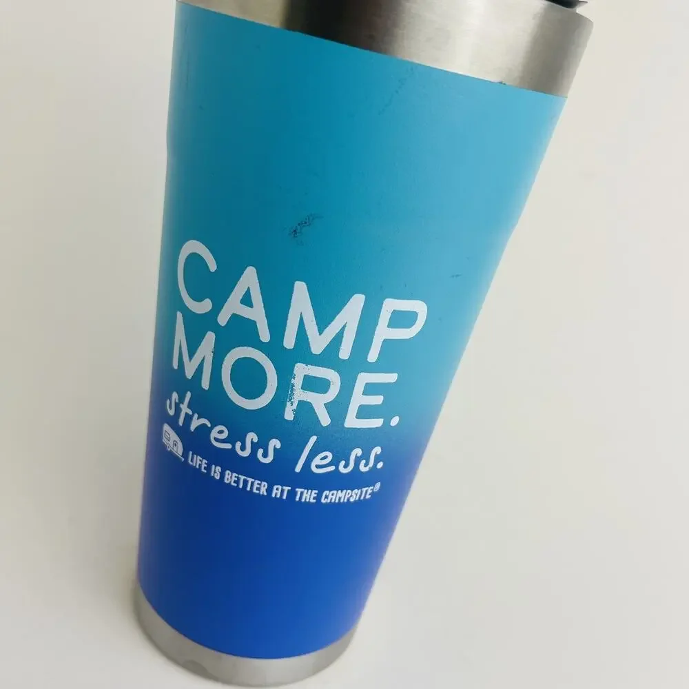 Camper 20oz Painted Tumbler, Superior Heat & Ice Retention CAMP MORE STRESS LESS